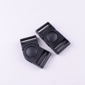 Black Plastic Release Buckles 25MM Adjustable Curved Buckles 1'' Contoured Buckles for Backpack Bag Strap Luggage DIY Accessories
