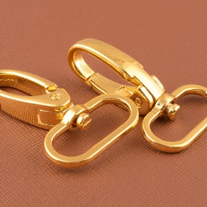 6pcs Gold Swivel Hook, 1 inch (26mm) Metal swivel dog clasps,Lobster clasp for bags/purses and dog Leash Snap Making Hardware Supplies
