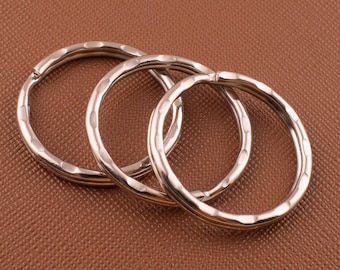 Large Round key ring,1''(24mm) silver Keychain Rings split ring silver,Metal loop buckle,O ring Iron Key fob Rings for key/lanyard 50 Pcs
