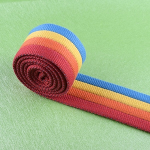 Blue Yellow Orange Red Striped Cotton Soft Webbing,40mm width Striped Webbing for Totes Backpacks,Bag Purse Webbing Leash Supplies