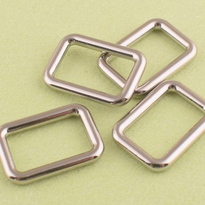 Rectangle Rings silver  rectangular rings metal strap buckle Adjustable buckle