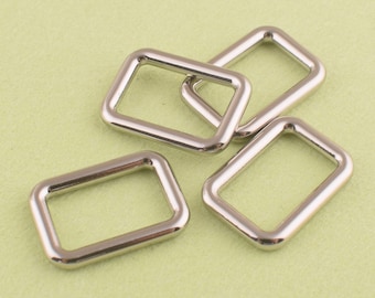 Rectangle Rings silver  rectangular rings metal strap buckle Adjustable buckle