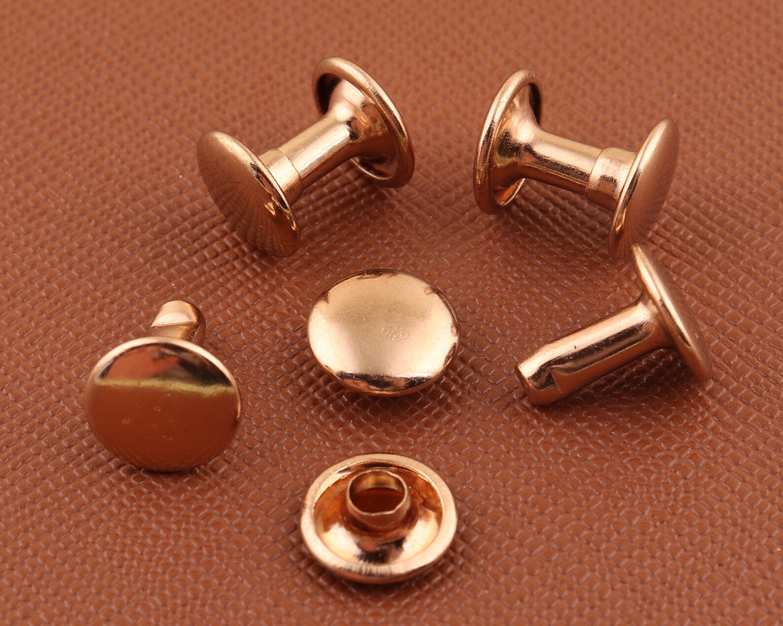 Light gold rivets Studs metal rivets 9mm11mm Round Etsy