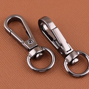 12 Pcs Swivel hook,Gun black Swivel Clasps Hook Metal Key Ring Key Chain,lobster clasp Push gate  hook, Trigger Clasp Clips