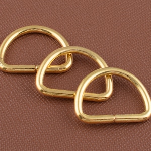 Metal D-rings,20 pcs 19mm D rings,3/4&#39;&#39; Gold small D loop D circles iron strap ring buckles for handbag webbing,Hardware Supplies