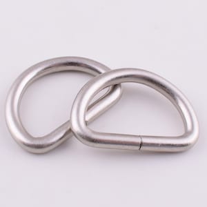 Metal D-rings,Matte silver 1&#39;&#39;(25mm)D rings small iron D loop buckles D circles strap ring for for handbag purse webbing Hardware 10 pcs