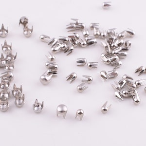 Mini Nailheads Kralle Ohrstecker, Silber Runde Kuppel Hechte Prong Punk Nieten, Leder/Kleidung Mode dekorative Nieten Nieten Hardware 1000 PCS