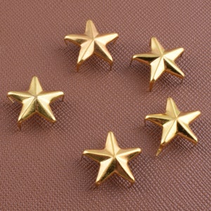 Nailheads studs,15mm Gold star 5 claw nails rivets fashion prong studs,Metal brass spikes studs for Leather purse shoes decorative 100 pcs