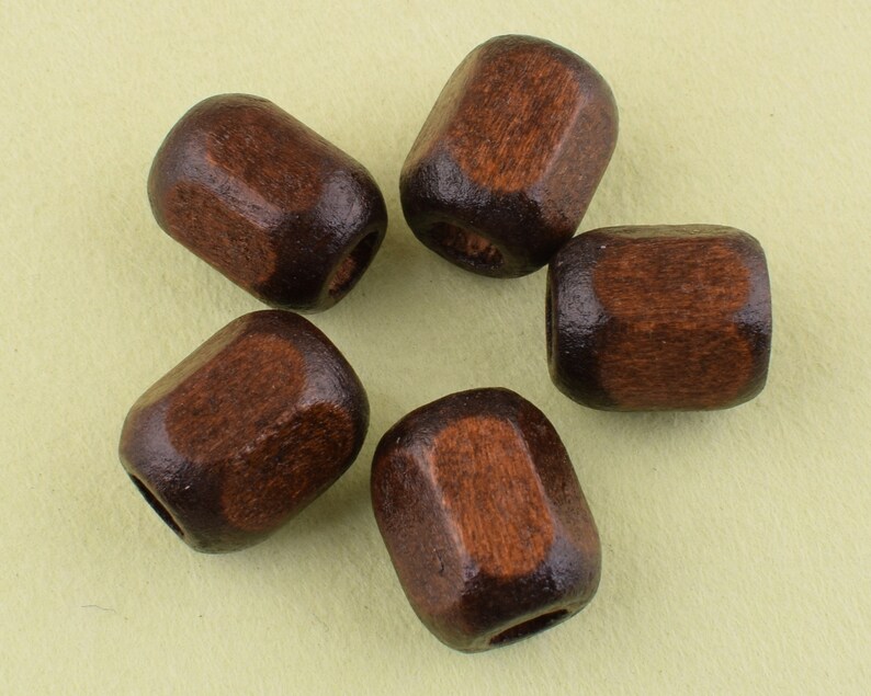 15mm Dark Brown wood Beads,Hexagonal Tube Wood beads,DIY Craft Wood Beads,Spacer bead Large Hole Wood Beads For Jewelry Making