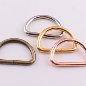 1&#39;&#39;(25mm) D-rings,Rose gold/Silver/Gold/Bronze D rings,Metal large d ring buckles loop d circles for Purse/leather/webbing hardware 12 pcs