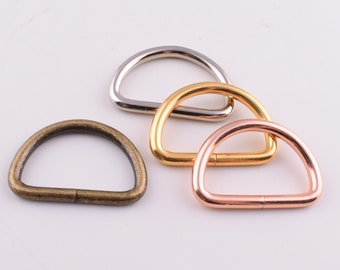 1''(25mm) D-rings,Rose gold/Silver/Gold/Bronze D rings,Metal large d ring buckles loop d circles for Purse/leather/webbing hardware 12 pcs