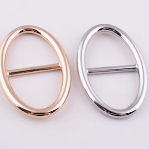 6 pcs Slide strap buckles,Adjuster Oval center bar buckle,23mm light gold/silver bag belt buckle metal slider connector buckles hardware