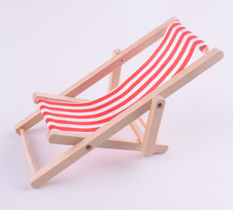 Miniature Beach Chair1:12 Scale Wooden Dollhouse Miniature | Etsy