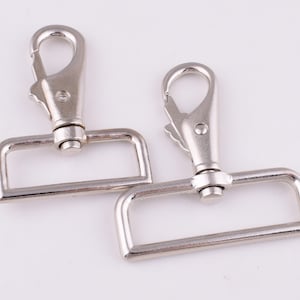 Silver swivel hook,1.5&#39;&#39; 2&#39;&#39; large swivel clasps,push gate snap hook Lobster Clasp Purse bag Handbag Clasps,strap Purse clip,key ring clasp