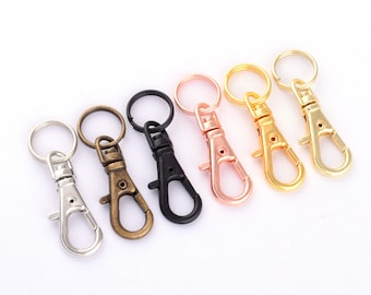 Gancho giratorio de metal con mini anillo dividido gancho de cordón clip pequeño giro clasps mini langosta cierre gatillo cierre suministros de hardware