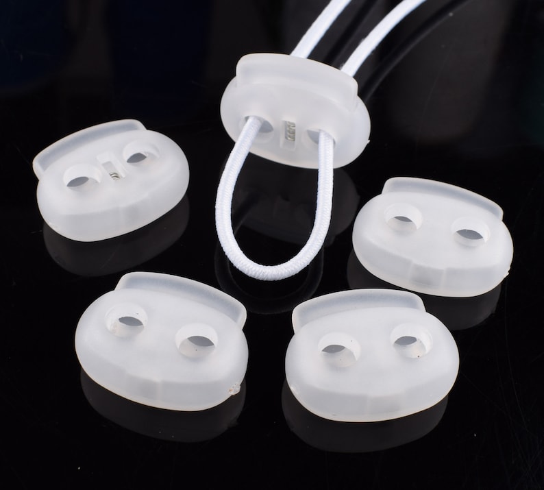 Cord Lock,White Plastic Cord Stopper,20*24mm Double Hole Spring Cord Lock,White Plastic Cord Stopper,20*24mm Double Hole Spring