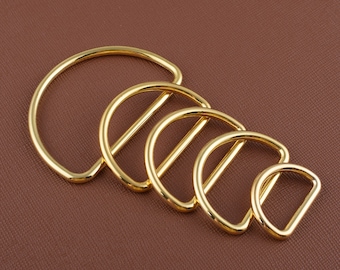 金色の金属 D リング、50 mm 32 mm 30 mm 20 mm 35 mm 非溶接 D ループ D リング、ハンドバッグ/ウェビング/犬用首輪金具用 D サークル
