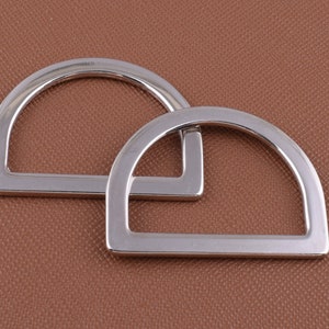 Silver D-rings,30mm D rings,Metal large flat connector d loop,Seamless d circles buckles for purse/handbag/belt hardware 12 pcs
