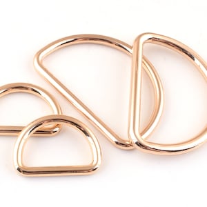Light Gold D-rings,3/4&#39;&#39;(20mm),1.5&#39;&#39;(38mm)Metal large/small d ring d loop d circles for purse/clothing/leather working hardware