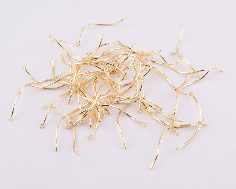 JB098 Spiral Pendant,Single Strand Spiral,Gold Plated brass Coil charm,4050mm length Wire Pendant for Earrings Making Charms 6 Pcs