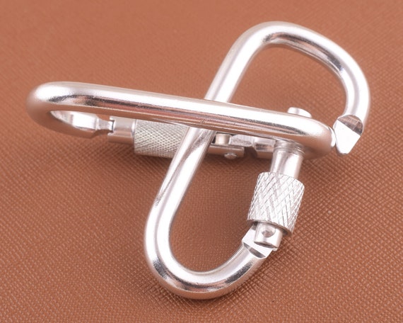 Silver Carabiner Aluminum Screw Lock Clasp,49mm Inner Carabiner Key Ring,bag Carabiner Lock Key Chain,heavy Duty Carabiner Hook Clasp - View #8