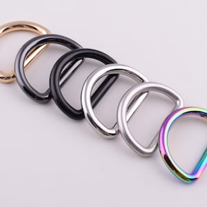 1&#39;&#39; Metal D-rings,six colors 25mm D rings strap ring buckles,6 Pcs Black/Silver/Rainbow D loop D circles for handbag purse hardware 6 pcs