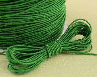 1mm Elastic cord,25 Yards Green Round Elastic Drawcord rope,Nylon Rubber Stretch String for beading bracelet hair tie jewelry making