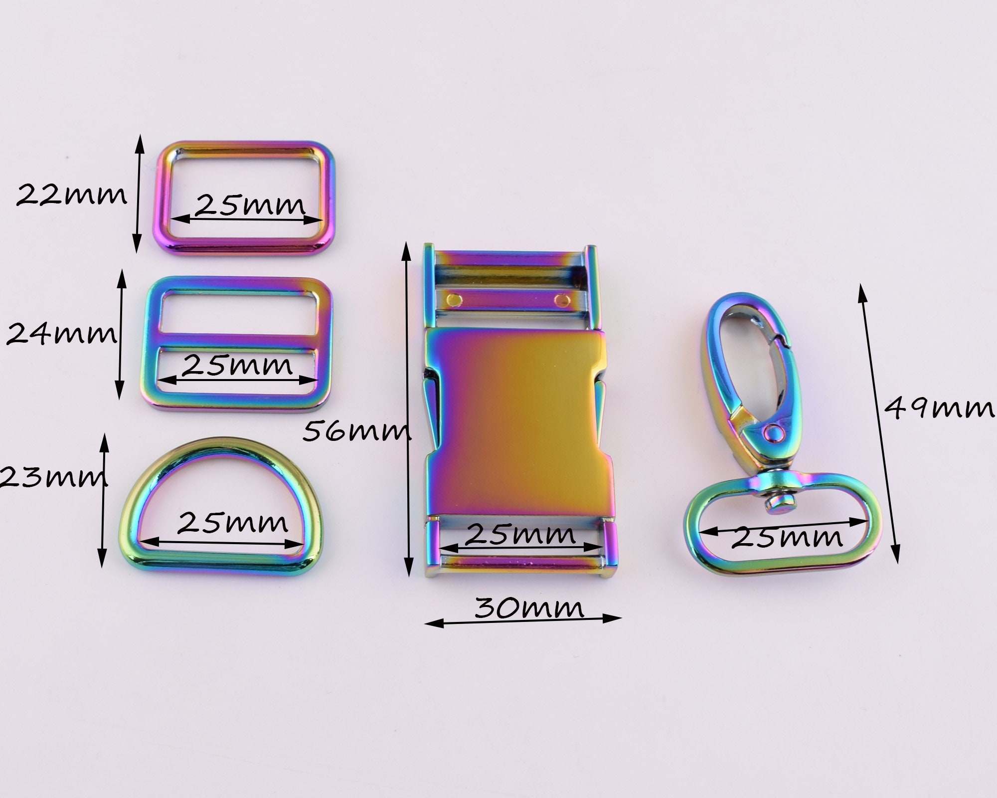 Rainbow Dog Collar Hardware Kit 1 Inch Metal Pet Collar Set Etsy