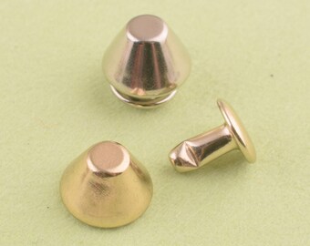 silver rivet light gold rivets leatherworking hardware Double Cap Rivets for leather