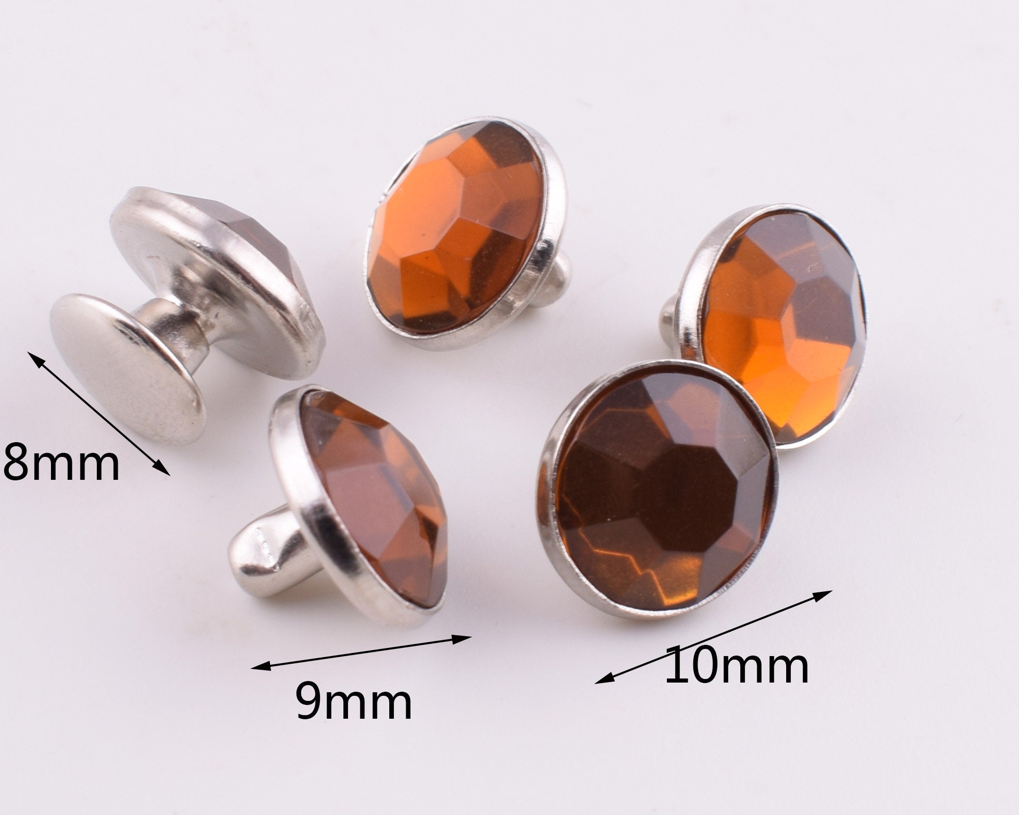 Uxcell - - Uxcell 60 Sets Rhinestone Rivets, 9mm Leather Rivets Crystal Rivets Stud Rapid Double Cap Rivets For DIY Leather Craft Fabric Clothes Belt Bags, Pink