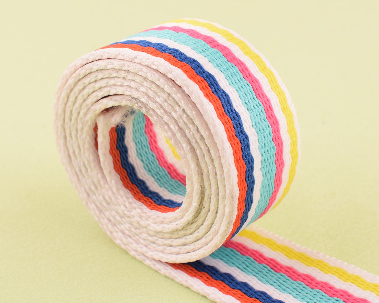 Rainbow color webbing bag strap cotton ribbon woven tape | Etsy