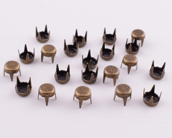 Nailheads Bronze Claws Studs,5mm Mini Round Flat Metal Brass  display picture 2