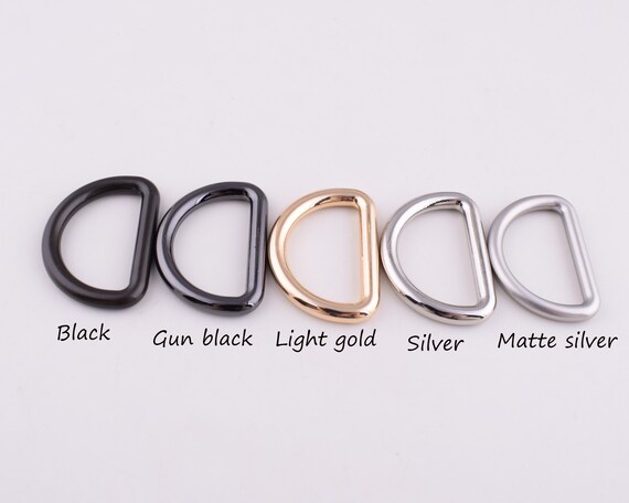 Metal D-rings,1 Inch25mm D Rings Gun Black/light Gold/matte Silver  Connector D Loop is Used for Belt Dog Collar Purse Making Hardware 6pcs -   Hong Kong
