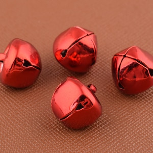 Red Jingle Bell Charms Christmas Holiday Bell, 13mm*13mm Pet Necklace Pendants Bell Pet Accessories Supplies