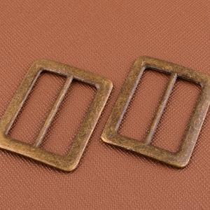 1 inch(25mm) Bronze slider strap buckles,10 pcs Metal buckles belt buckles,Rectangular Center Bar slider for Purse Straps Webbing