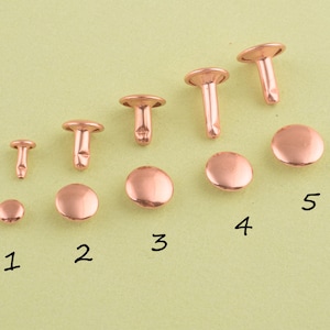 rose gold Rivets Double Cap Rivets  metal Round Rivet  5 sizes rivet studs