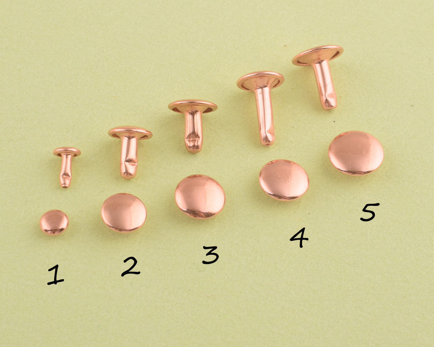 Rose Gold Rivets Double Cap Rivets Metal Round Rivet 5 Sizes Etsy