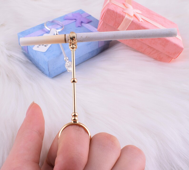 Cigarette holder ring for elegant ladyGold/silver Smoking Etsy
