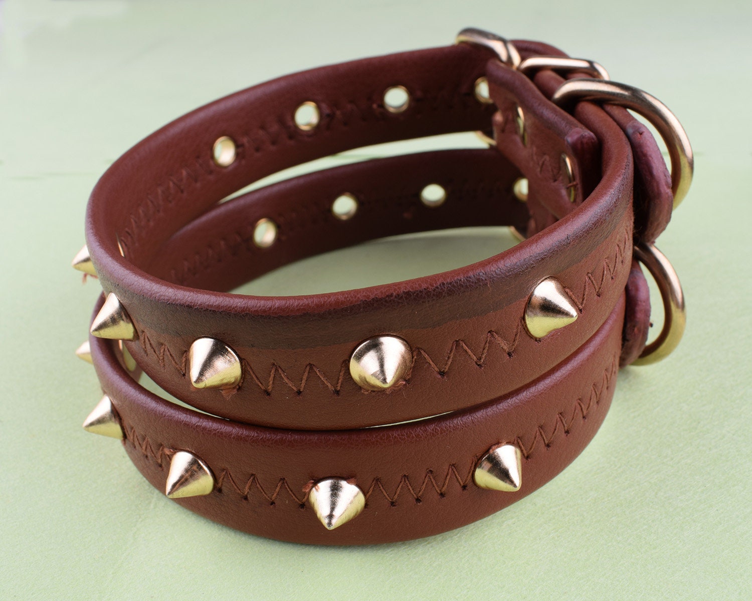 16 inch Leather Dog Collar metal Buckle dog buckle collar Etsy
