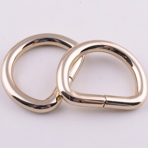 1&#39;&#39; Metal D-rings,light gold 25mm Iron D rings,6 Pcs Heavy duty D loop D circles strap ring buckles for handbag purse hardware 6 pcs