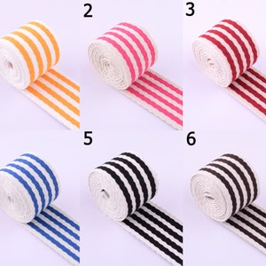 Bunte gestreifte Webbing, 38MM Baumwolle Webbing Bag Strap Making, 1 1/2&#39;&#39; gewebt Tape Webbing für Hund Kragen Handtasche Armband Nähen liefert
