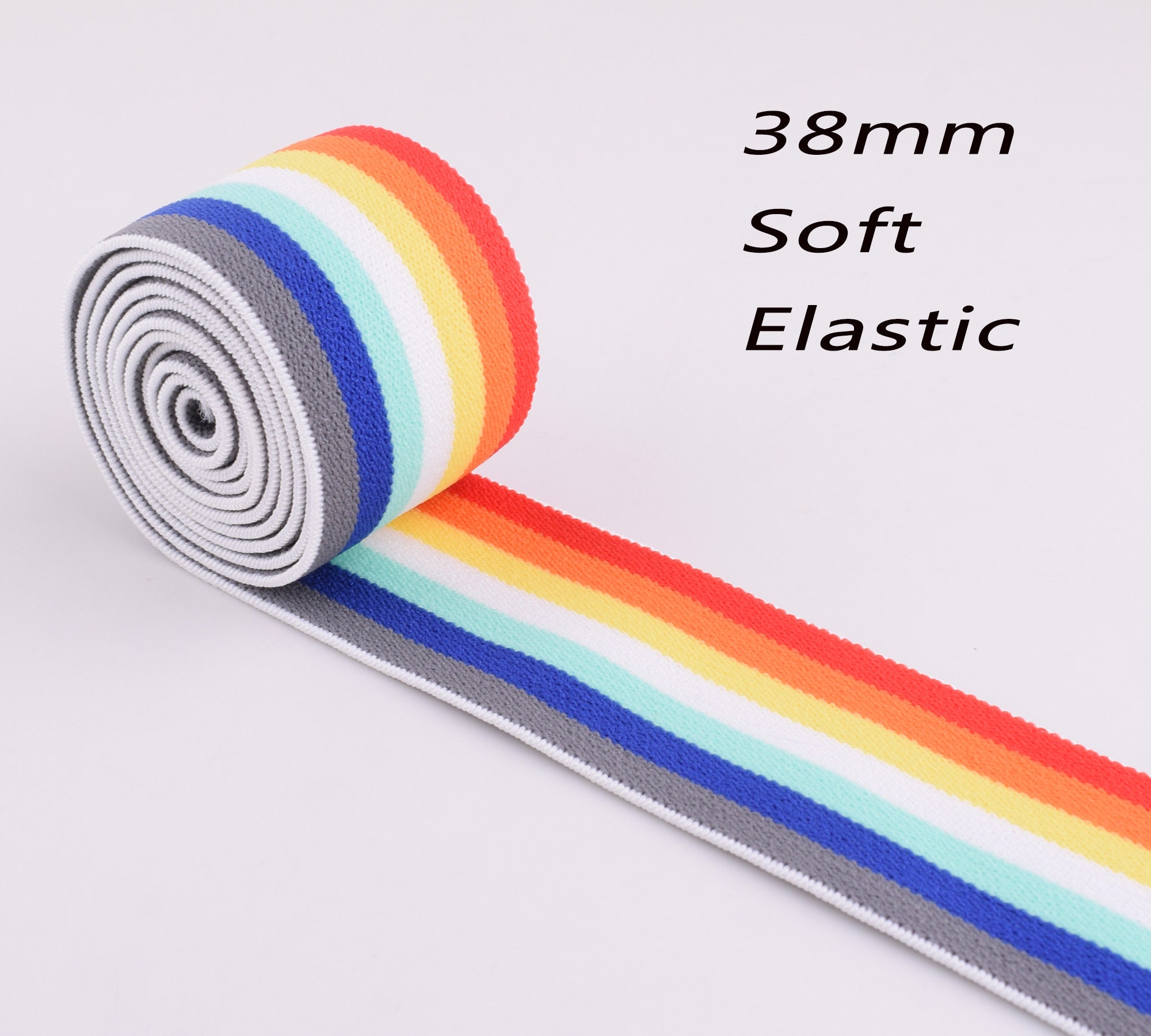 50Y 1.5mm Elastic Band, Elastic Tape, Stretch Elastic Band Sewing Elastic,  Colorful Band for Sewing Clothing Face Masks 