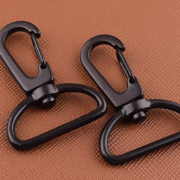 8 Pcs Black Swivel hook,1 inch(25mm) Black Swivel Clasps Hook,Push gate hook,Metal Key Ring,lobster clasp,Purses And Dog Leash Snap Making