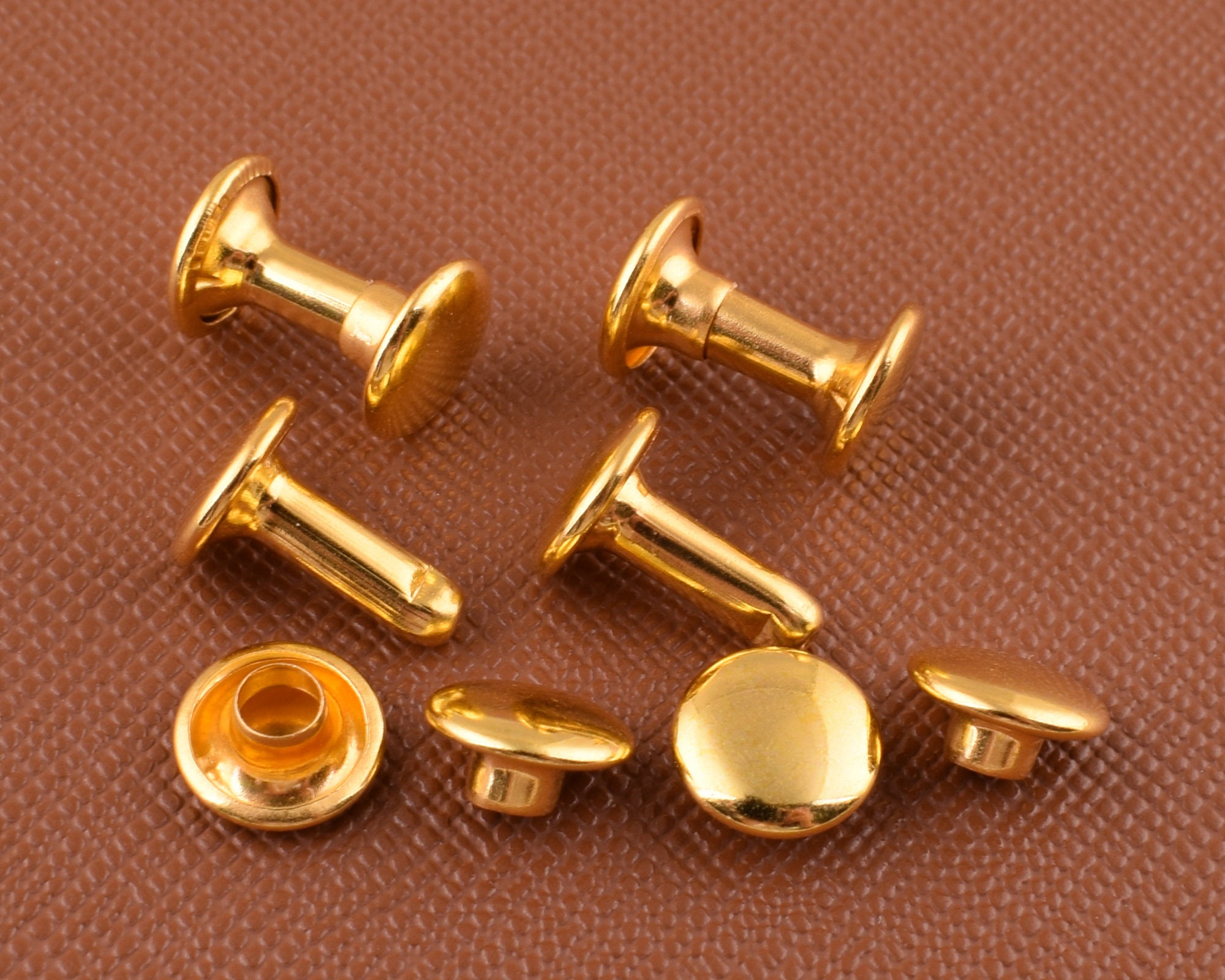 50s GOLD RIVET ゴールドリベットビンテージ セルビッチデニムW88 Rivet,100 Sets Gold Rivets Studs,8mm*11mm Metal Rivets Round