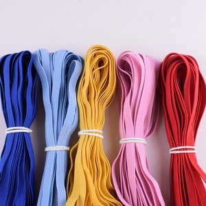 Elastic band,50 yards Gummiband 5mm Elastic tape garment accessory,Red/Pink/Yellow/Blue Flat Trim Elastic cord rope for mask clothing sewing