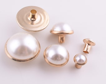Perla Rivet Studs, 3 tamaños 15mm/11mm/6mm Single Cap Metal Brass Rapid rivets for Leather Fashion Stud,Purse Belt Shoes Decoration 50 ids