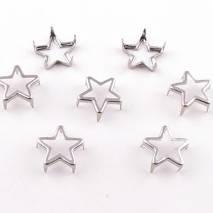Silver Nailheads studs,Star shape studs mini claw rivets 4 prong studs,Brass metal fashion spikes studs for Leather working 100+ pcs