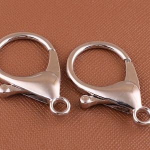 Lobster clasp,6 Pcs Silver Lobster clasp Clips charm,Metal Trigger Snap Hook spring hook for Key Rings