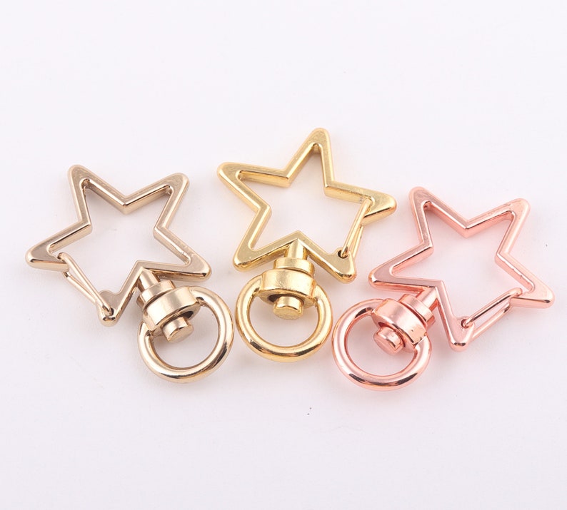 Star Shape Swivel Clasps star Key Rings Keychains Swivel Etsy