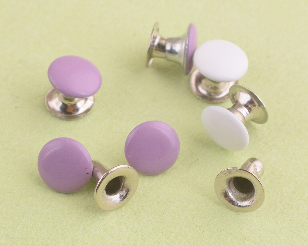 Purple Rivet White/purple Rivets Single Cap Rivets Metal Rivets , Rivets for Purses ...